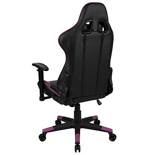 Flash Furniture X20 Gaming Chair Racing Office Ergonomic Computer PC Adjustable Swivel Chair with Fully Reclining Back in Purple LeatherSoft