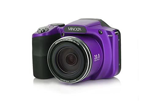 Minolta 20 Mega Pixels Wifi Digital Camera with 35x Optical Zoom & 1080p HD Video Optical with 3-Inch LCD, 4.8 x 3.4 x 3.2, Purple (MN35Z-P)