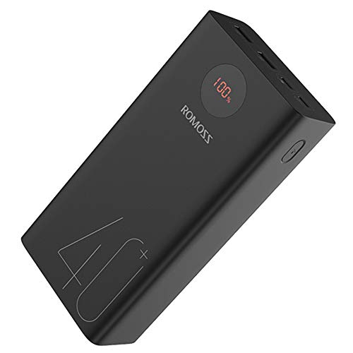 40000mAh Power Bank, ROMOSS 18W PD USB C Fast Charging Portable Charger, 3 Outputs and 2 Inputs External Battery Pack with LED Display for iPhone 12, iPad, MacBook Pro, Surface Pro 7, Samsung S21