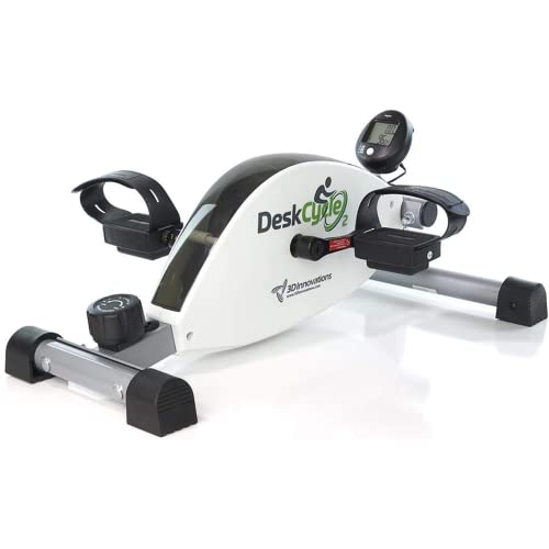 DeskCycle 2 Under Desk Bike Pedal Exerciser with Adjustable Leg - Mini Exercise Bike Desk Cycle, Leg Exerciser for Physical Therapy & Desk Exercise (White)