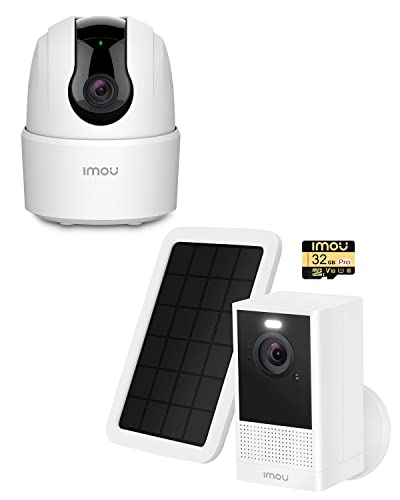 Security Camera Indoor 2MP and Wireless Outdoor 4MP Kit for Home Security, Plug-in WiFi Camera, Surveillance Camera with Night Vision, 2-Way Audio, Human Detection, Optional Storage