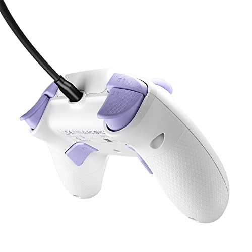 Turtle Beach REACT-R Controller Wired Game Controller – Licensed for Xbox Series X & Xbox Series S, Xbox One & Windows – Audio Controls, Mappable Buttons, Textured Grips - White/Purple