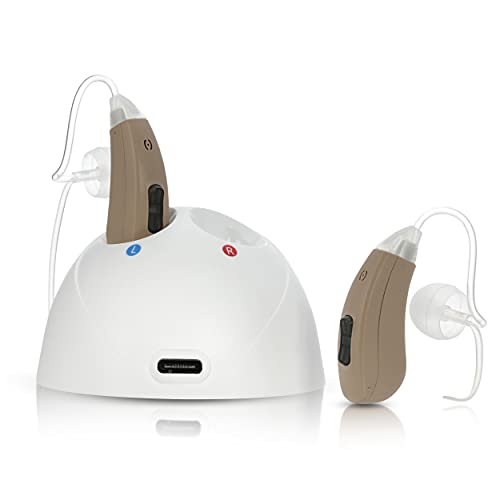 InnerScope Hearing Technologies HearIQ 4 - App-Controlled, Rechargeable, Professional-Grade Hearing Aid - Delivered to Your Doorstep - with No-Charge Pro Remote Programming (Set (Left + Right Ears))