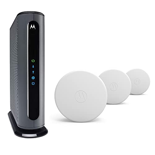 Motorola WiFi 6 Mesh (3 Pack) + Cable Modem Bundle – Q11 WiFi 6 Mesh System (3 Pack) and MB8611 Multi-Gig Cable Modem | Approved for Comcast Xfinity, Cox, Spectrum | AX3000 WiFi | DOCSIS 3.1