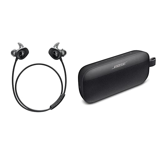 Bose SoundSport, Wireless Earbuds, Black & SoundLink Flex Bluetooth Portable Speaker, Wireless Waterproof Speaker for Outdoor Travel - Black