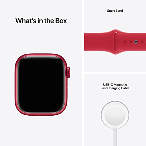 Apple Watch Series 7 (GPS, 41MM) (PRODUCT) RED Aluminum Case with (PRODUCT) RED Sport Band (Renewed) - AOP3 EVERY THING TECH 