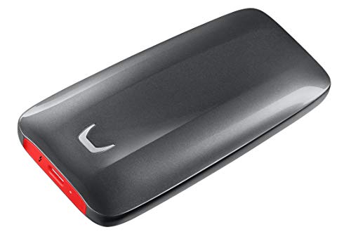 Samsung X5 Portable SSD - 2TB - Thunderbolt 3 External SSD (MU-PB2T0B/AM) Gray/Red