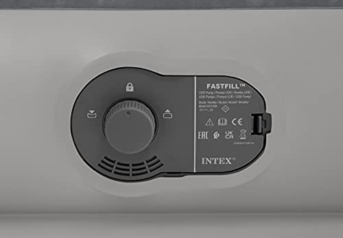 Intex Dura-Beam Standard Series Prestige Mid-Rise Airbed with Fastfill USB Powered Internal Air Pump, Twin