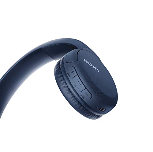 Sony Wireless Headphones WH-CH510: Wireless Bluetooth On-Ear Headset with Mic for phone-call, Blue