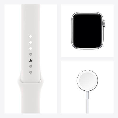 Apple Watch Series 6 (GPS + Cellular, 40mm) - Silver Stainless Steel Case with White Sport Band