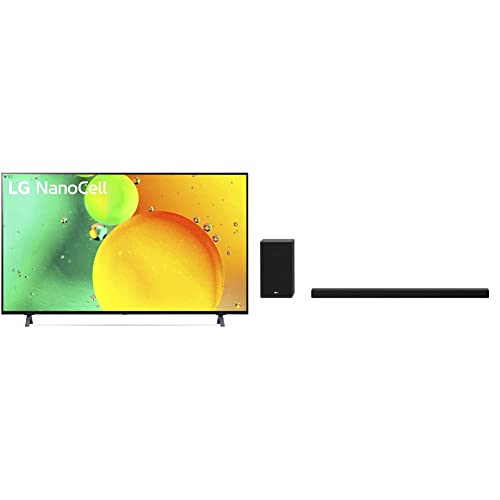 LG 55-inch Class NANO75 Series 4K Smart TV with Alexa Built-in 55NANO75UQA & LG SP9YA 5.1.2ch Dolby Atmos Soundbar with Wireless Subwoofer