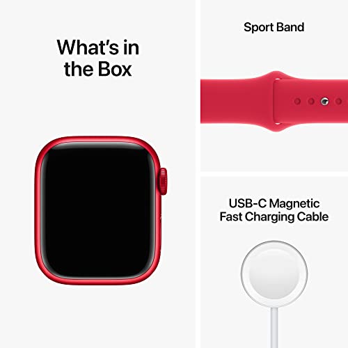 Apple Watch Series 8 [GPS + Cellular 41mm] Smart watch w/ PRODUCT)RED Aluminum Case w/ (PRODUCT)RED Sport Band-S/M. Fitness Tracker, Blood Oxygen & ECG Apps, Always-On Retina Display, Water Resistant