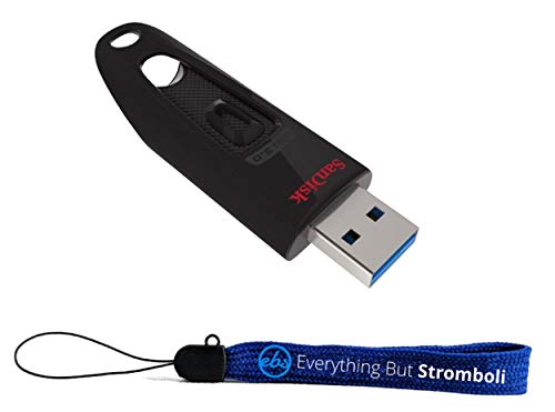 SanDisk Ultra 128GB USB 3.0 Flash Drive High Speed PenDrive 128 GB Memory Storage (SDCZ48-128G-U46) Bundle with (1) Everything But Stromboli Lanyard