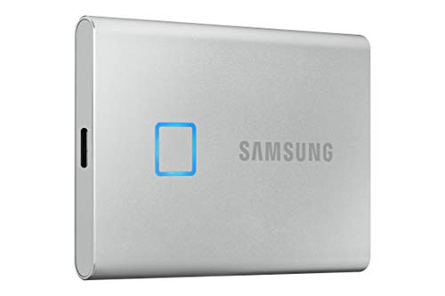 SAMSUNG T7 Touch Portable SSD 2TB - Up to 1050MB/s - USB 3.2 External Solid State Drive, Silver (MU-PC2T0S/WW)