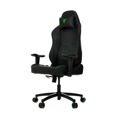 VERTAGEAR Desk and Gaming Chair, Ergonomic Design for Home Office, High Backrest for Extended Gaming Comfort, P-Line PL1000, BIFMA Cert, Black Green