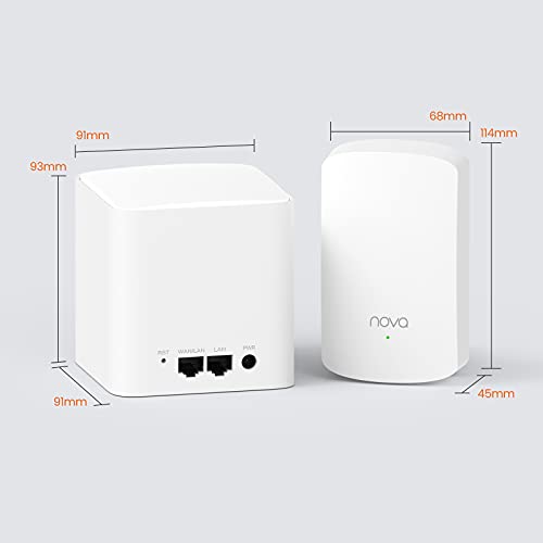 Tenda Nova Mesh WiFi System (MW5)-Up to 3500 sq.ft. Whole Home Coverage, Gigabit Mesh Router for Wireless Internet, WiFi Router and Extender Replacement, Works with Alexa, Plug-in Design, 3-pack