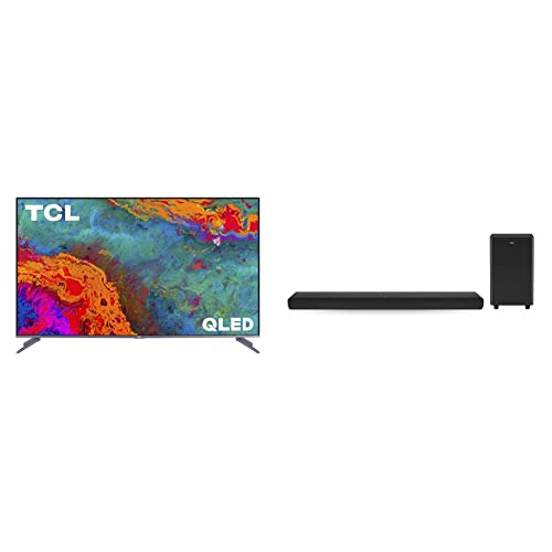 TCL 65-inch 5-Series 4K UHD Dolby Vision HDR QLED Roku Smart TV - 65S535, 2021 Model with TCL Alto 8 Plus 2.1.2 Channel Dolby Atmos Sound Bar