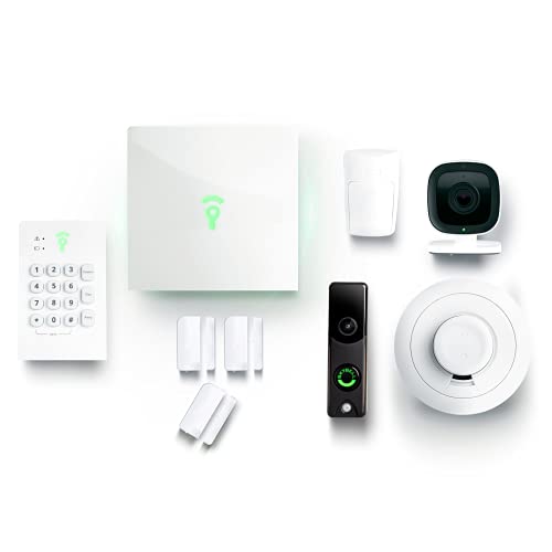 Frontpoint Home Security System | Bunker Package - 9 Piece Security Kit Includes Indoor and Doorbell Camera | 24/7 Professional Monitoring | Compatible with Alexa & Google Assistant
