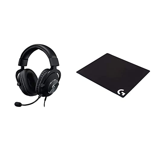 Logitech G PRO X Gaming Headset (2nd Generation) - Black & 40 Cloth Gaming Mouse Pad, Moderate Surface Friction, Consistent Surface Texture, Stable, Rollable - Black