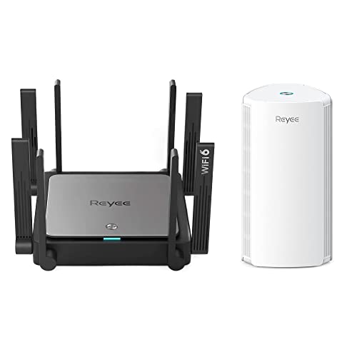 Reyee WiFi 6 Router AX3200, 8 Omnidirectional Antennas, routers for Home,Up to 3000 sq ft & Reyee AX1800 Smart WiFi 6 Router Cover 1600 Sq. Ft, Connect up to 64 Devices