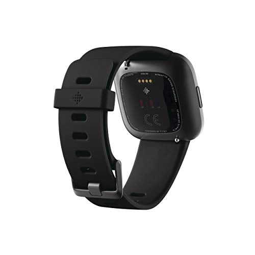 Fitbit Versa 2 Health and Fitness Smartwatch with Heart Rate, Music, Alexa Built-In, Sleep and Swim Tracking, Black/Carbon, One Size (S and L Bands Included)