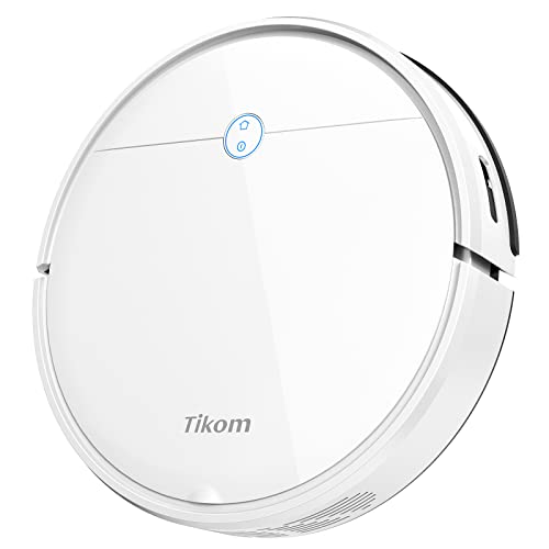 Robot Vacuum Cleaner- Tikom G6000 Robot Vacuum, 2200Pa Suction, Self-Charging, Good for Pet Hair, Carpets, Hard Floors, White