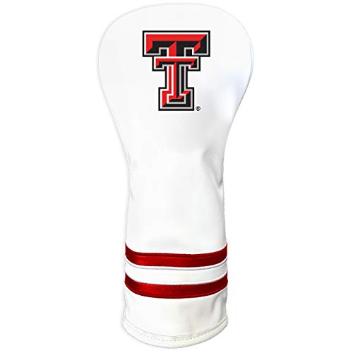 Team Golf NCAA Texas Tech Red Raiders White Vintage Fairway Golf Club Headcover, Form Fitting Design, Retro Design & Superb Quality