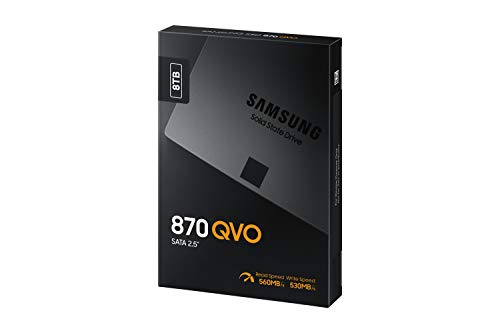 Samsung 870 QVO 8 TB SATA 2.5 Inch Internal Solid State Drive (SSD) (MZ-77Q8T0), Black