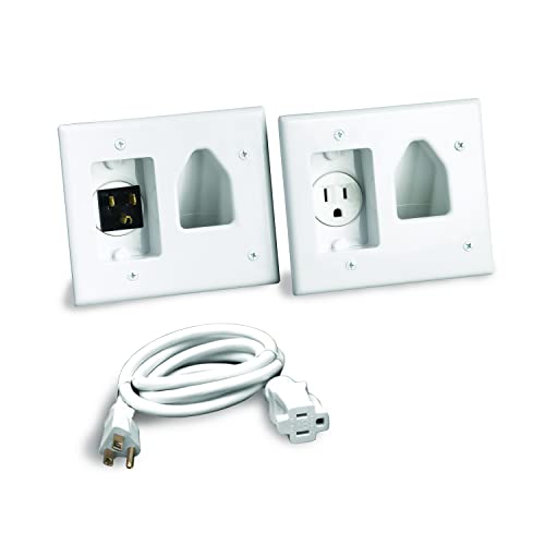 RCA DH150E RCA in-Wall Power Install and Cord Management Kit for Wall Mounted Flat Panel TVs, White