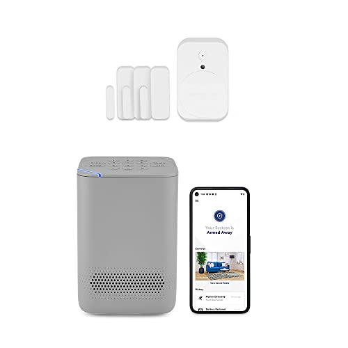 ADT 6 Piece Wireless Home Security System - DIY Installation - Optional Professional Monitoring - No Contract - Compatible with Google Assistant & Alexa - Pearl Grey