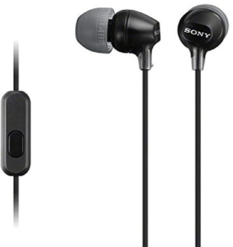 Sony MDREX15AP In-Ear Earbud Headphones with Mic, Black (MDREX15AP/B)