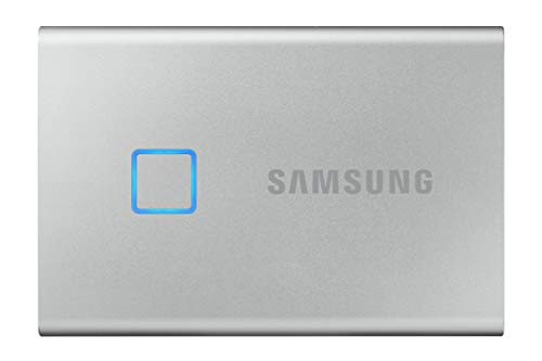 SAMSUNG T7 Touch Portable SSD 2TB - Up to 1050MB/s - USB 3.2 External Solid State Drive, Silver (MU-PC2T0S/WW)