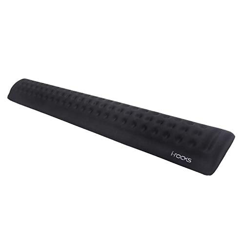 i-Rocks IRC41 Ergonomic Keyboard Memory Foam Wrist Rest Pad with Anti-Slip Base; Provides Cushioned Support and Pain Relief for Office, Gaming, Computer, Laptop, and Typing. (Black)