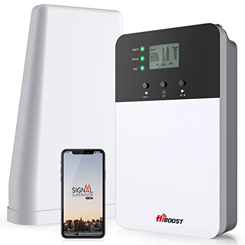 HiBoost Cell Phone Booster to 4,000 sq ft, Cell Phone Signal Booster Boosts 4G LTE, Cell Booster for Verizon T-Mobile, 5G Compatible in Band 2/4/5/12/13/17/25/66, FCC Approved(4K Plus)