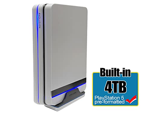 Avolusion PRO-X (White) 4TB USB 3.0 External Gaming Hard Drive for PS5 Game Console - 2 Year Warranty