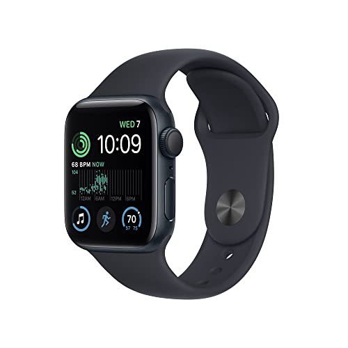 Apple Watch SE (2nd Gen) [GPS + Cellular 40mm] Smart Watch w/Midnight Aluminum Case & Midnight Sport Band - S/M. Fitness & Sleep Tracker, Crash Detection, Heart Rate Monitor, Water Resistant