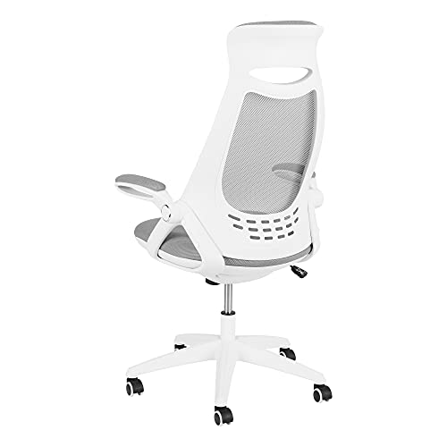 Norwood Commercial Furniture Contemporary High Back Fully-Adjustable Office Desk Task Chair with Flip Up Arms for Home, Office, Classroom, Gaming - Gray (NOR-IAH0018GR-SO)