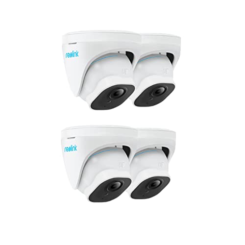 REOLINK 5MP PoE Outdoor Home Security IP Cameras, Upgraded Smart Human/Vehicle Detection, IP66 Weatherproof, Time-Lapse, 256GB Micro SD Storage for 24/7 Recording(not Included), 4X RLC-520A