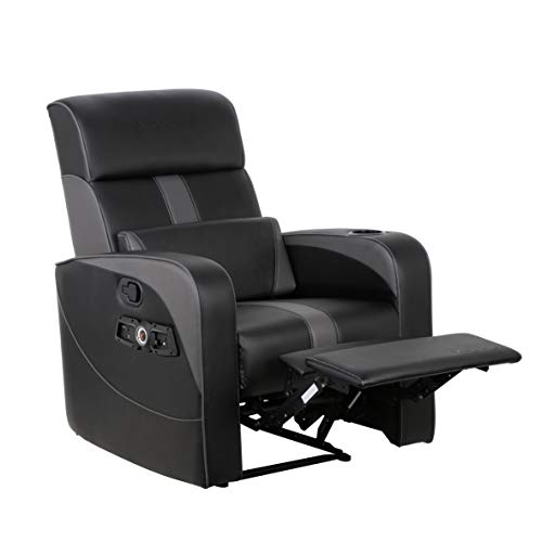 X Rocker Gamma 2.1 Bluetooth Gaming Recliner Chair, 34.84" x 30.31" x 39.37", Black