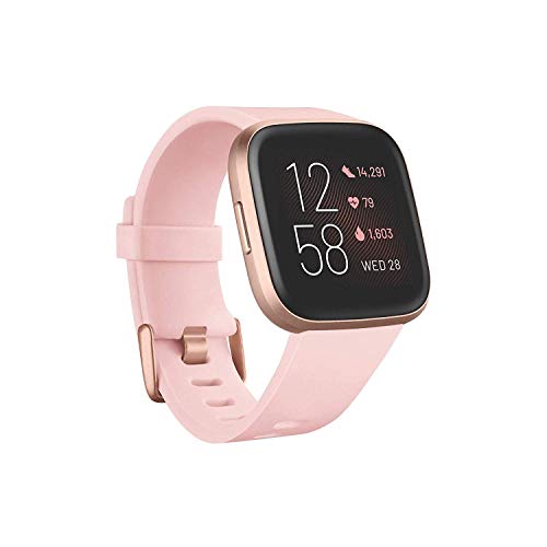 Fitbit Versa 2 Health and Fitness Smartwatch with Heart Rate Pair - Black/Carbon & Copper Rose