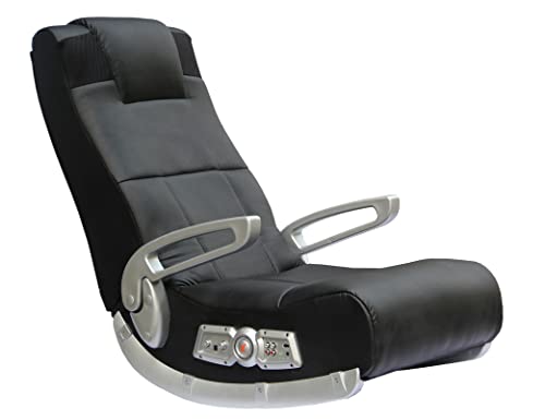 X Rocker, 5143601, II SE 2.1 Black Leather Floor Video Gaming Chair, 27.8 x 18.5 x 17.5, Black