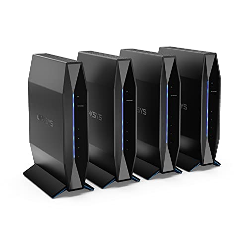 Linksys WiFi 6 Router, Dual-Band, 10,000 Sq. ft Coverage, Smart Router for Large Home, 100+ Devices, Speeds up to (AX3200) 3.2Gbps - E8454-AMZ - 4PK