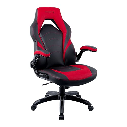 MyOfficeInnovations 2710774 Bonded Leather Gaming Chair, Black/Red