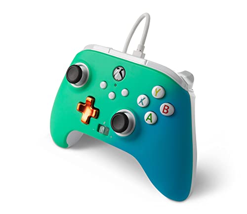 PowerA Enhanced Wired Controller for Xbox - Seafoam Fade, Gamepad, Wired Video Game Controller, Gaming Controller, Xbox Series X|S, Xbox One - Xbox Series X (Only at Amazon)