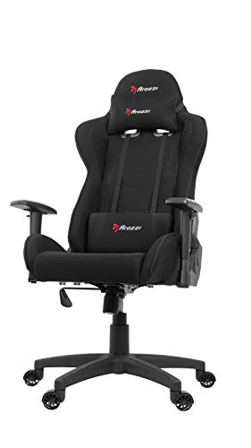 Arozzi - Forte Mesh Fabric Ergonomic Computer Gaming/Office Chair with High Backrest, Recliner, Swivel, Tilt, Rocker, Adjustable Height and Adjustable Lumbar and Neck Support Pillows - Black