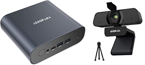 Mini PC Computer Core i5-8279U and 2K PC Webcam with Microphone