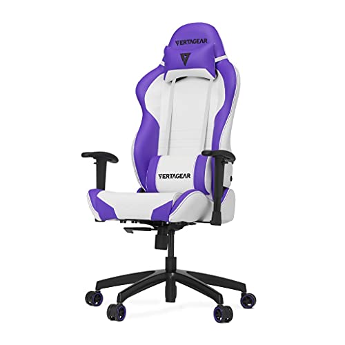 Vertagear S-Line 2000 Racing Series Gaming Chair, Large, White/Purple