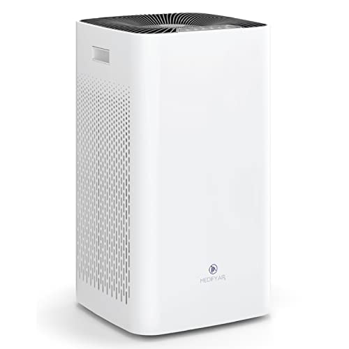 Medify Air MA-112 Air Purifier, 1-Pack, White & True HEPA (H13 99.97%) Air Purifier That Easily Covers 800 Sq. Ft. | 330 CADR | Particle Sensor Modern Design, Touch Panel-White, 1-Pack