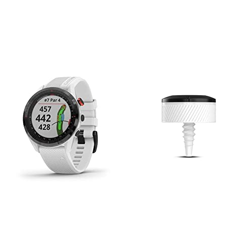 Garmin Approach S62, Premium Golf GPS Watch, Built-in Virtual Caddie, Mapping and Full Color Screen, White & Approach CT10 Starter Kit, Automatic Club Tracking System, 3 Sensors