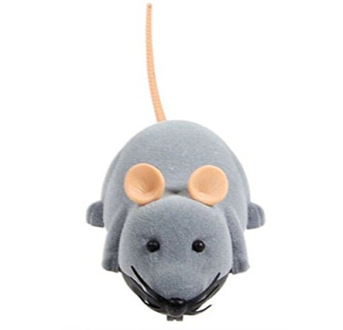 Fusicase Remote Control Mouse Cat Toy, Funny Electronic Rat Flocking Mouse Wireless Toys for Cat Dog Kitten Pet Interactive Cat Toys Gray